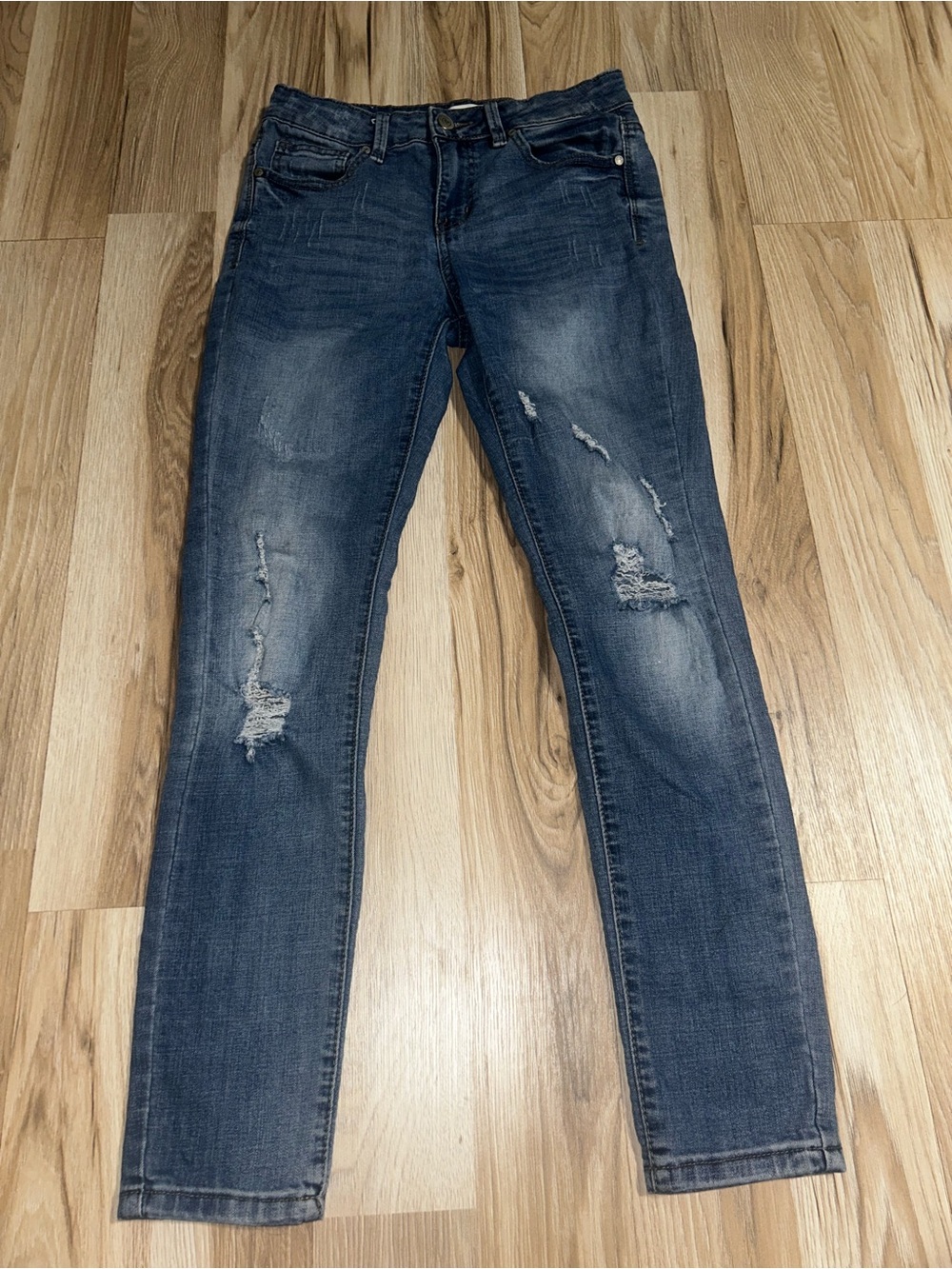 Altar'd State Distressed Dark Blue Skinny Jeans